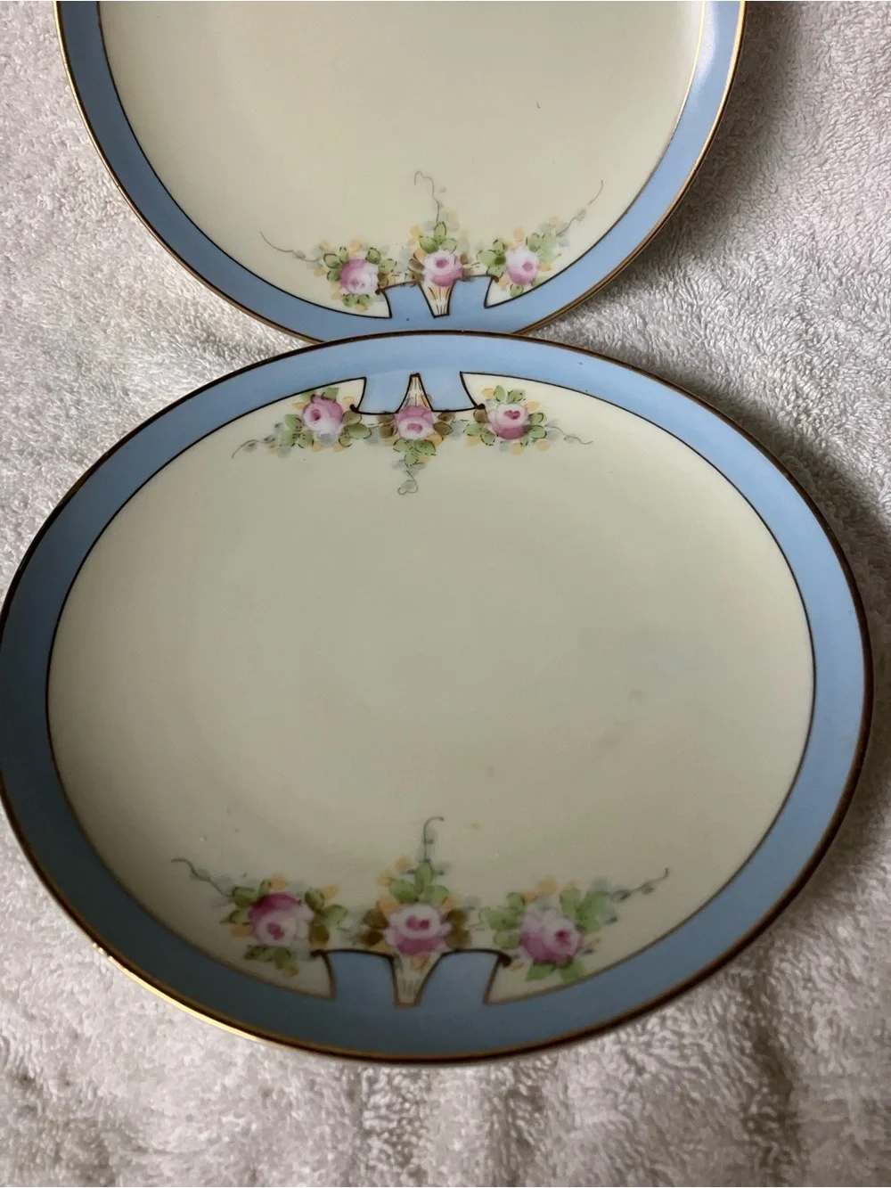 2 Meito Hand Painted 7 1/2” Plates Japan - Picture 2 of 3
